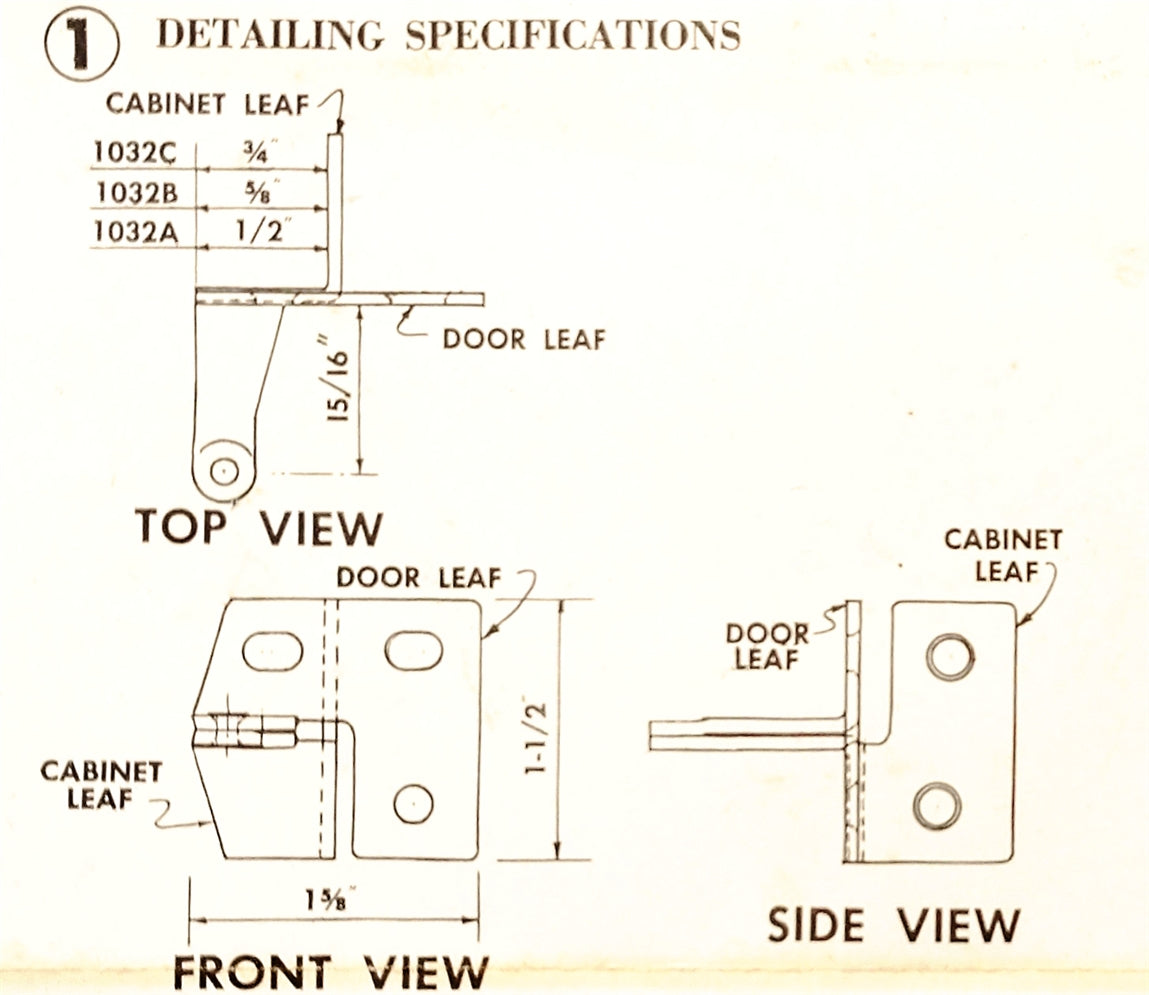 Pair Washington Zinc-Plated Knife-Pivot Pin Hinges, 5/8" Frame B1032-2G