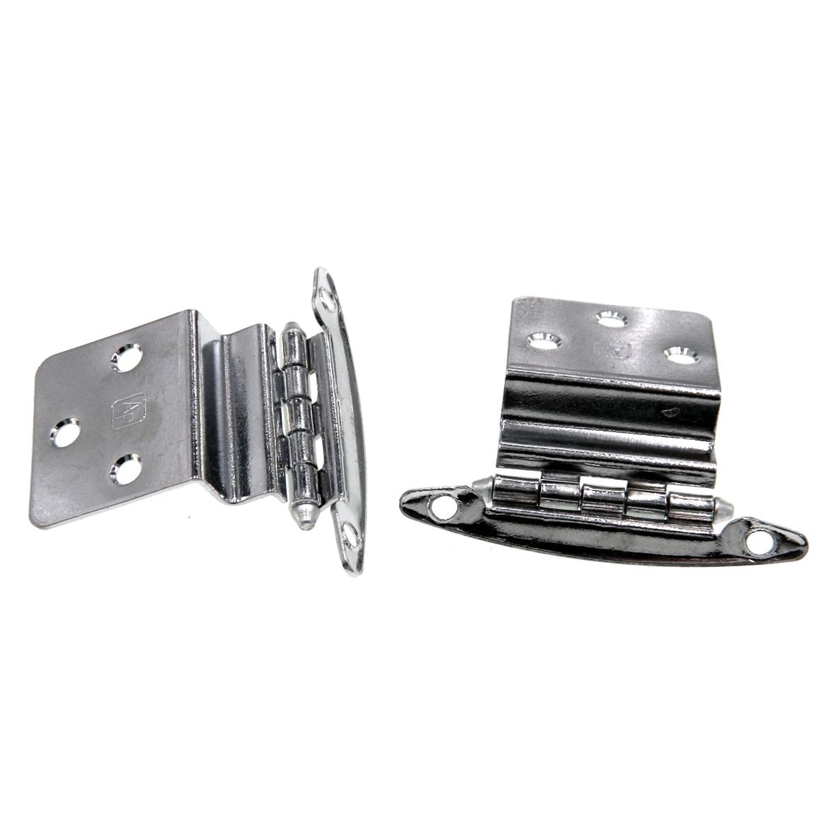 Pair Polished Chrome 3/8" Inset Hinges Face Mount Non Self-Closing AP 16T-PCH