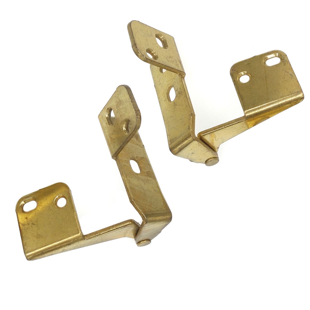 Bright Brass Overlay Pivot Pin Cabinet Hinges Top and Bottom Heavy Duty 2033-3