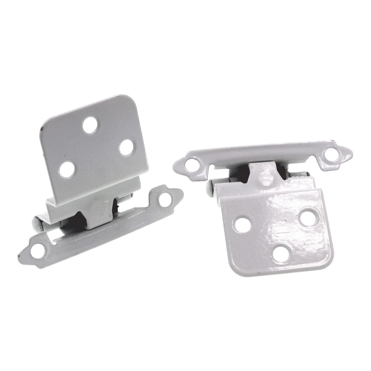 Pair Laurey 3/8" Inset Cabinet Hinges White Self-Closing Face Mount 28642