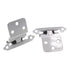 Pair Laurey 3/8" Inset Cabinet Hinges White Self-Closing Face Mount 28642