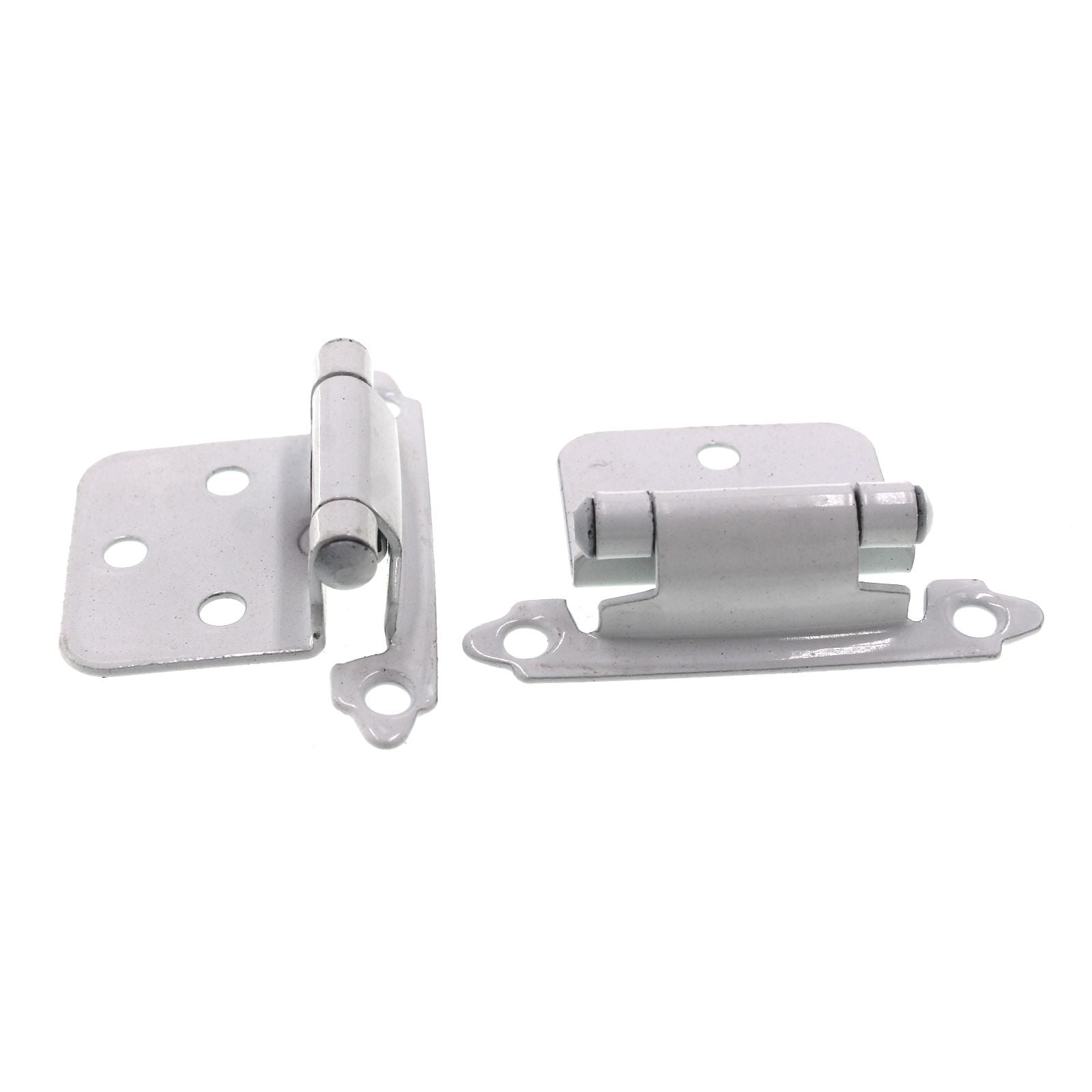 Pair Laurey Variable Overlay Cabinet Hinges White Self-Closing Face Mount 28742