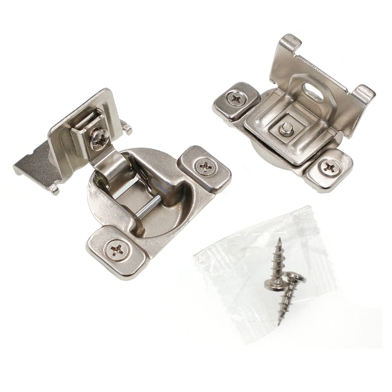 Pair Amerock Nickel 1/2" Overlay Concealed Cup Hinges Adjustable 2PK2811J2314