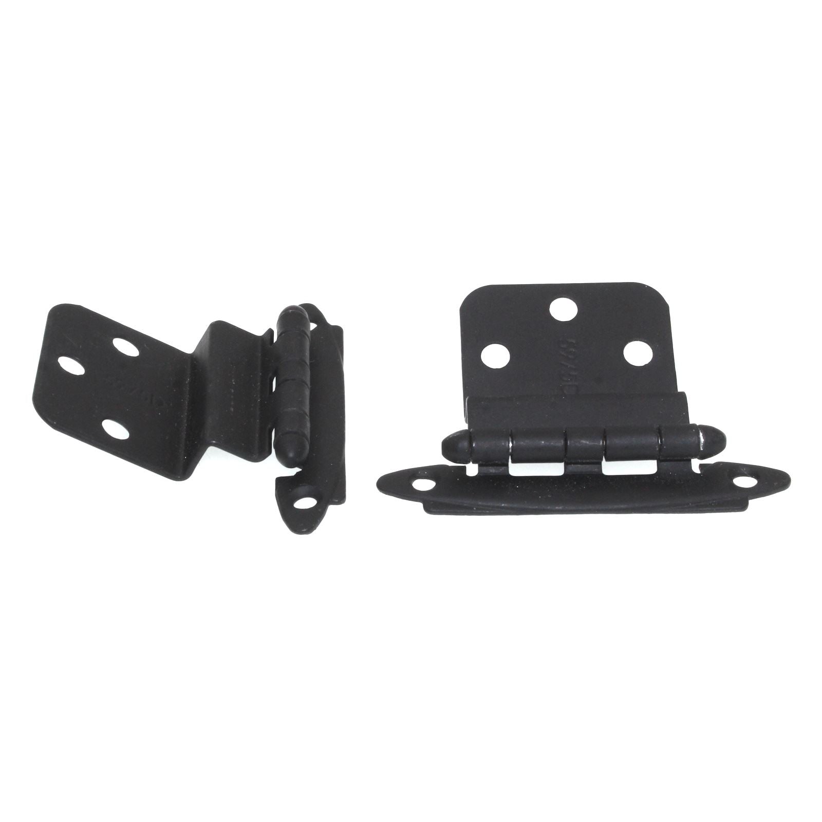 Pair Amerock 3/8" Inset Hinges Face Mount Black Free Swinging BPR3417FB