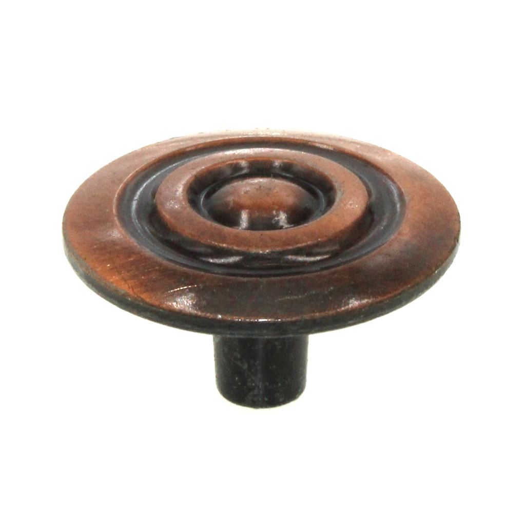 Vintage Amerock Colonnade Antique Copper 1 1/2" Round Cabinet Knob BP594-AC