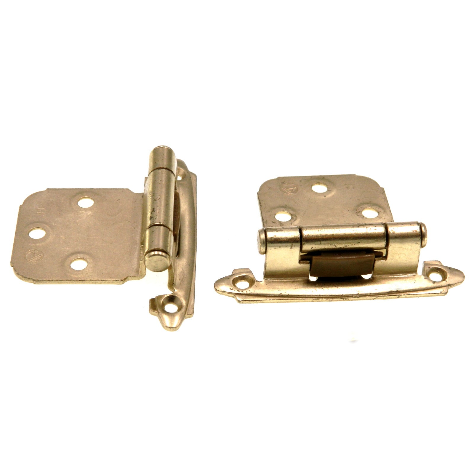 Pair of Amerock BP7629-3 Polished Brass Self-Closing Face Mount Cabinet Hinges