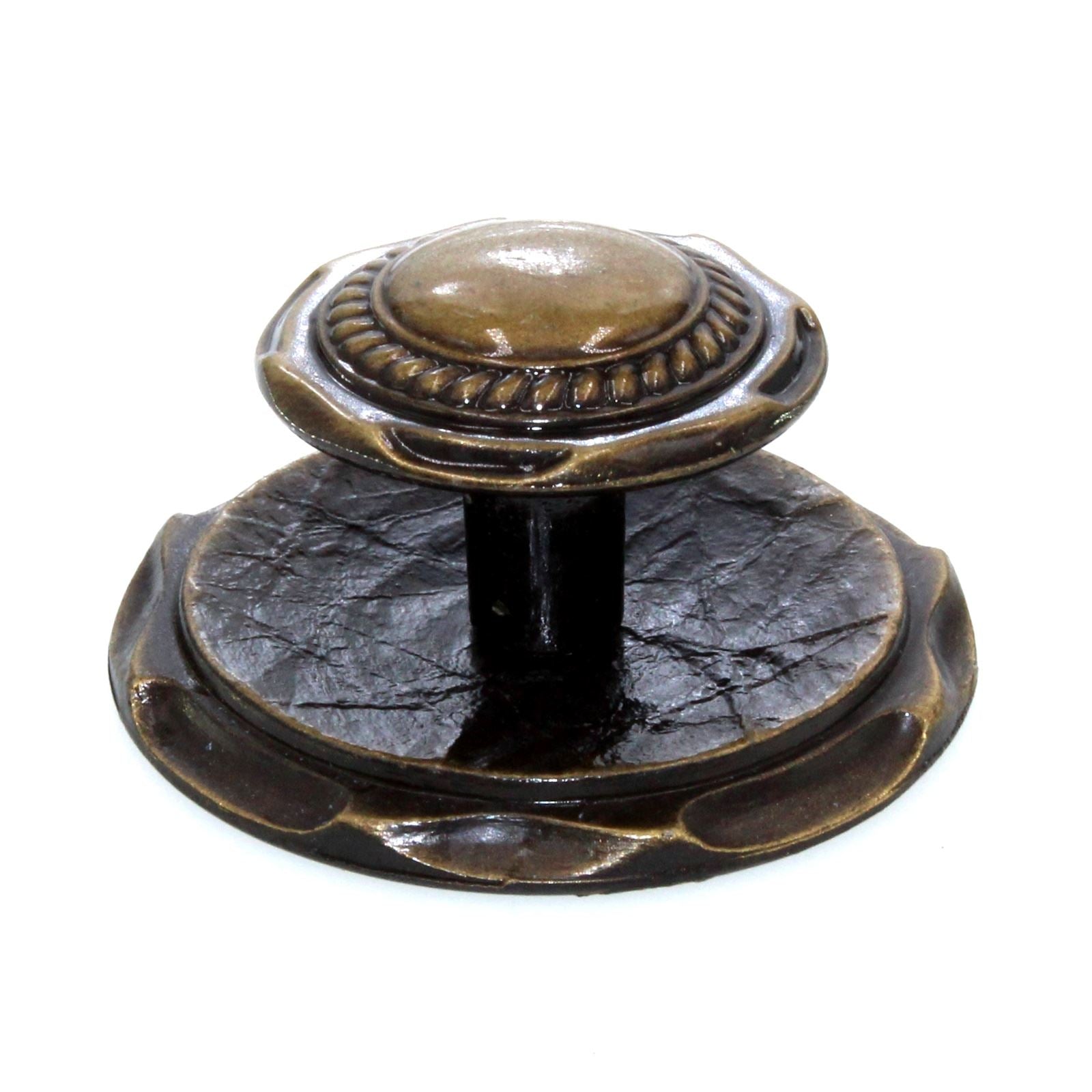 Amerock Carriage House BP778-AE Antique Brass Cabinet Knob and 2" Backplate