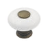 Amerock BP856-30 White 1" Round Cabinet Knob with Burnished Brass Stem