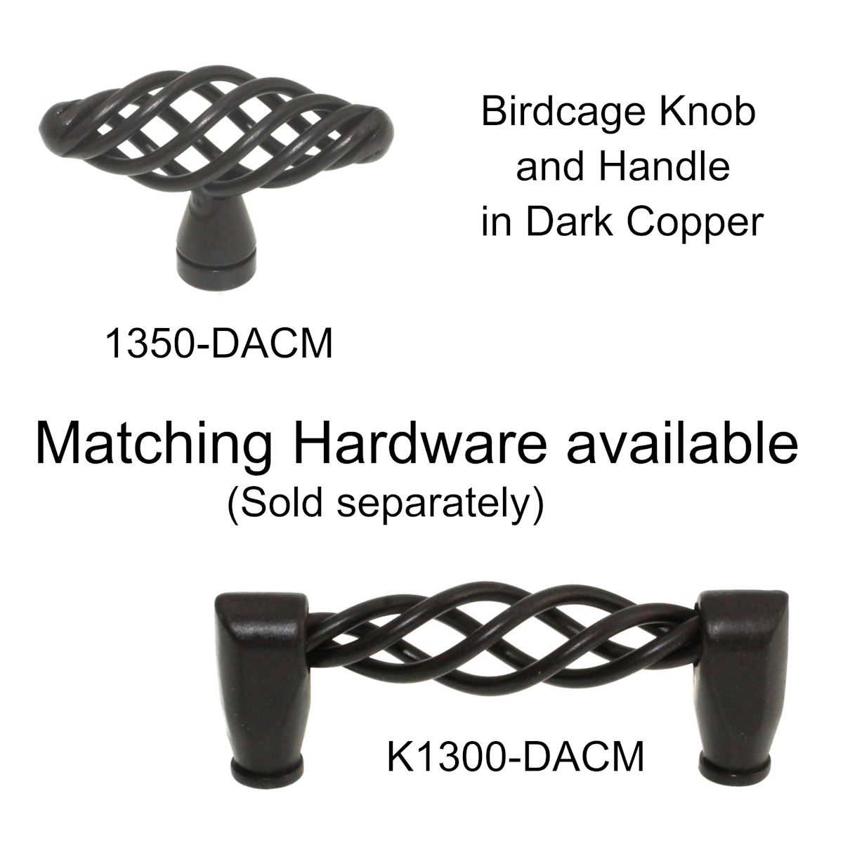 Zurich Dark Copper 3" Ctr Cabinet Bar Pull Birdcage Handle K1300-DACM