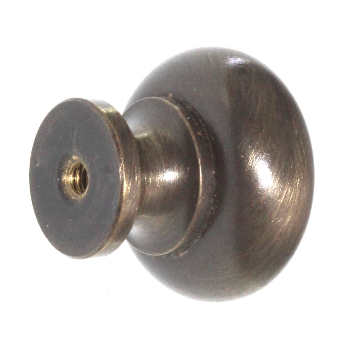 Solid Brass 1 1/4" Classic Brass Hutter Round Cabinet Knob Antique Brass 1134AB