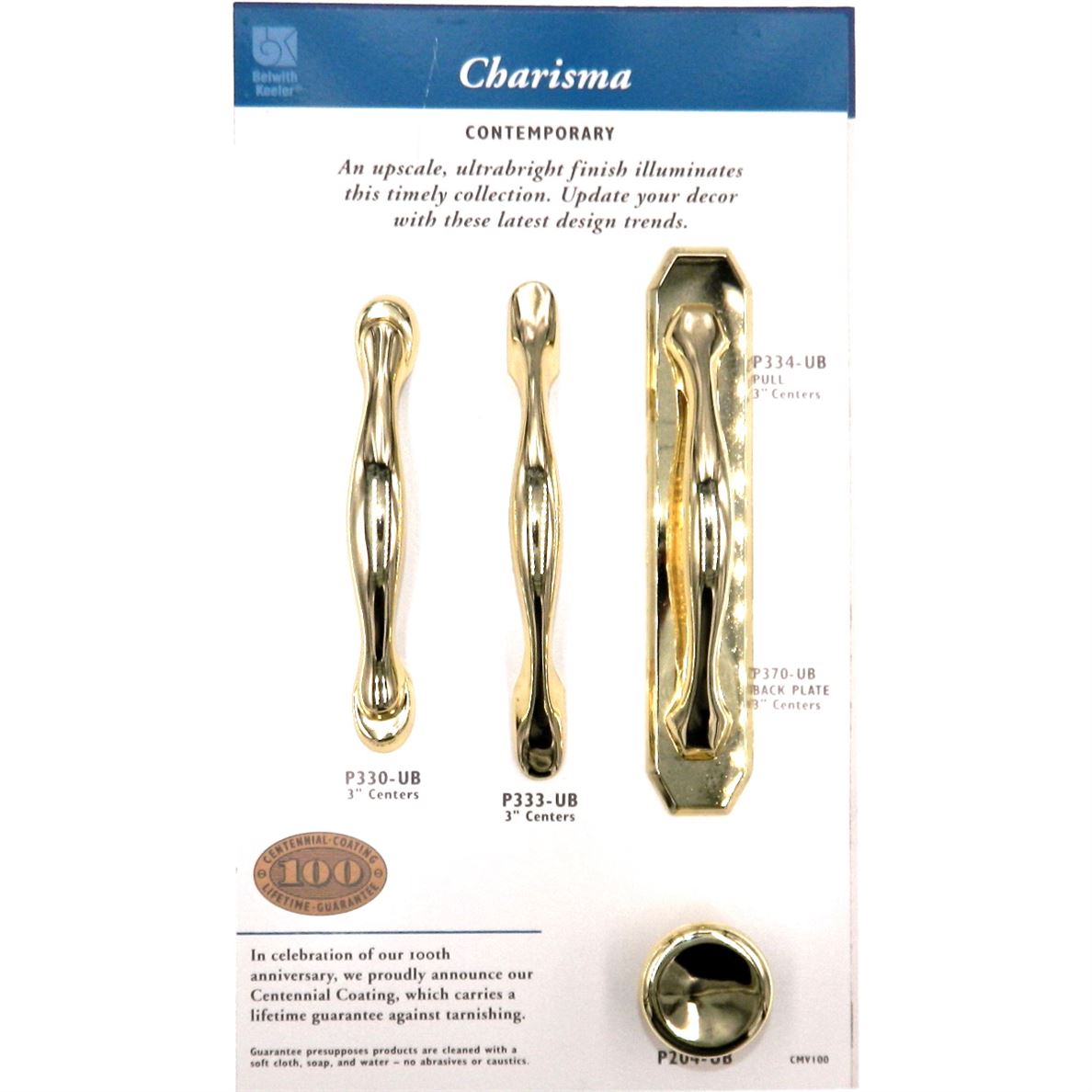 Hickory Hardware P330-UB Eclipse 3" Ultra Brass Arch Cabinet Handle Pull