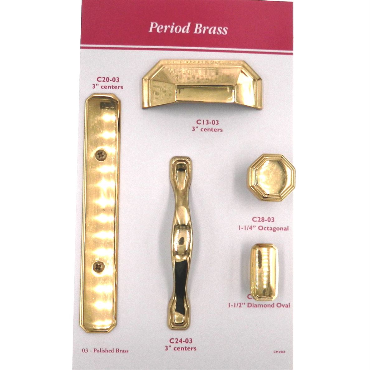 Belwith Solid Brass Footed 3" Ctr. Cabinet Arch Pull Handle C24