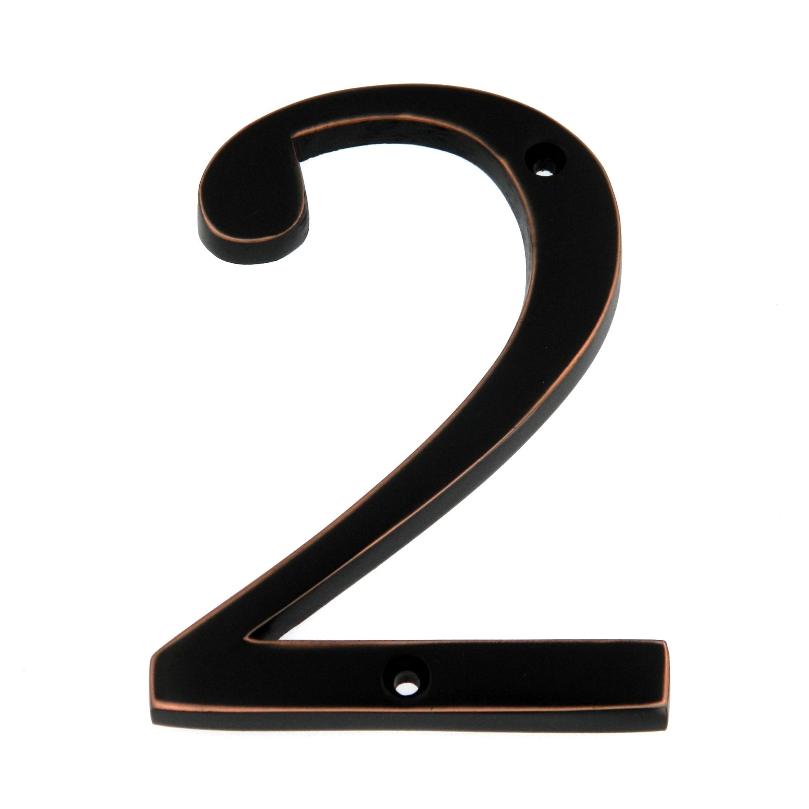 Aged Bronze Metal 4 inch Flush House Address Numbers, Bold Readable Font