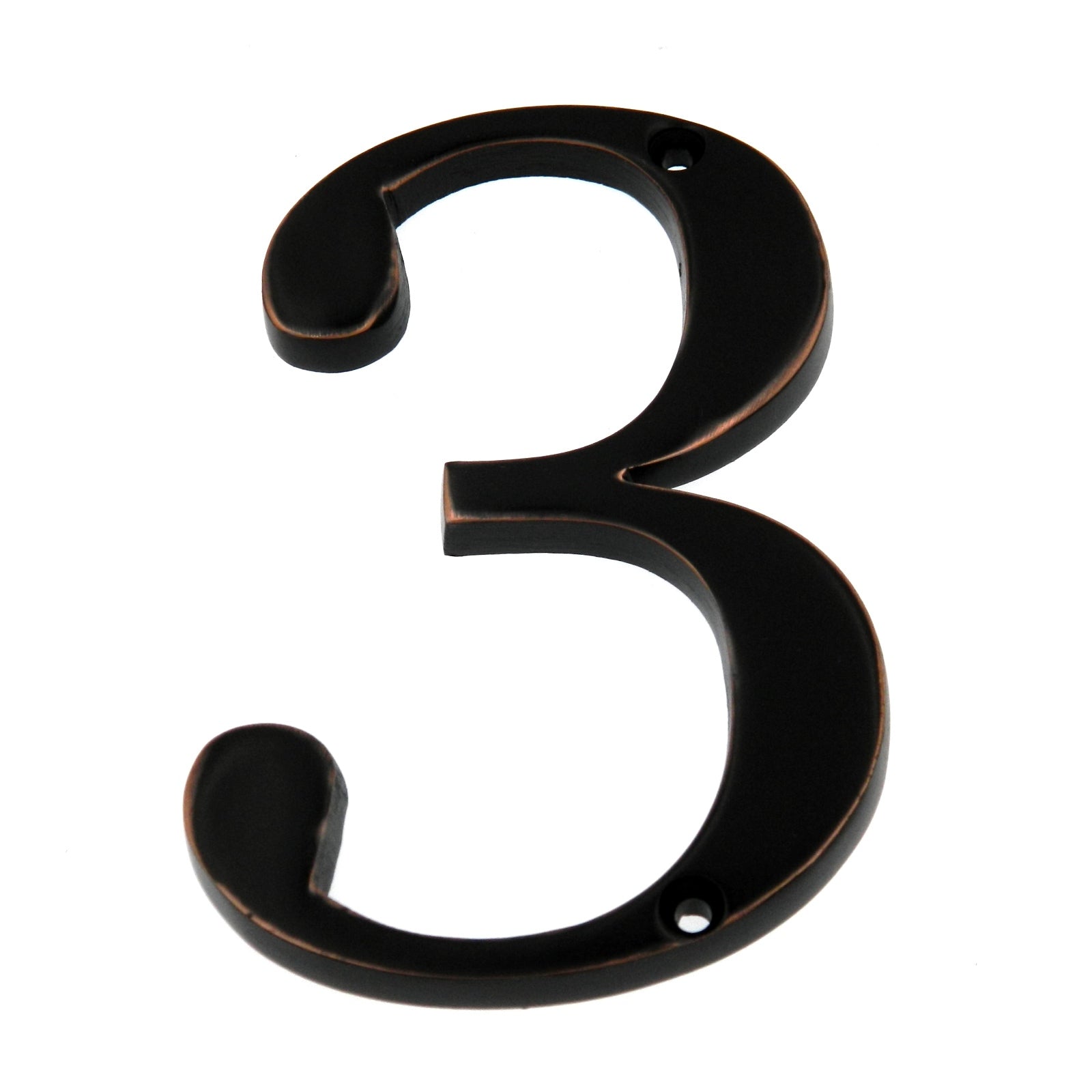 Aged Bronze Metal 4 inch Flush House Address Numbers, Bold Readable Font