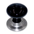 Amerock Ensembles 1 3/8" Black Round Mushroom Cabinet Porcelain Knob with Backplate E5204-BKG