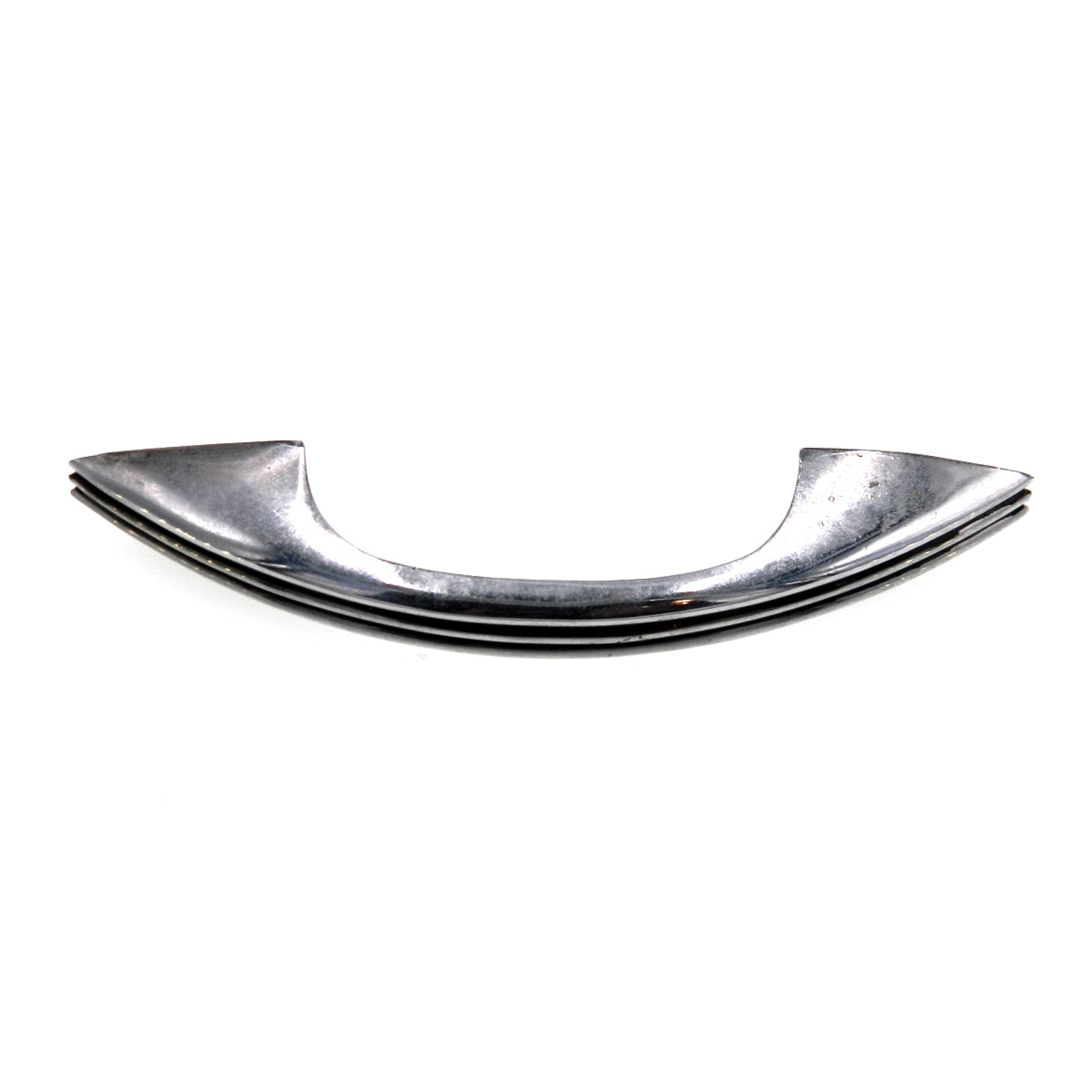 Vintage Amerock Polished Chromium 3"cc Drawer Handle Pull with Black Lines