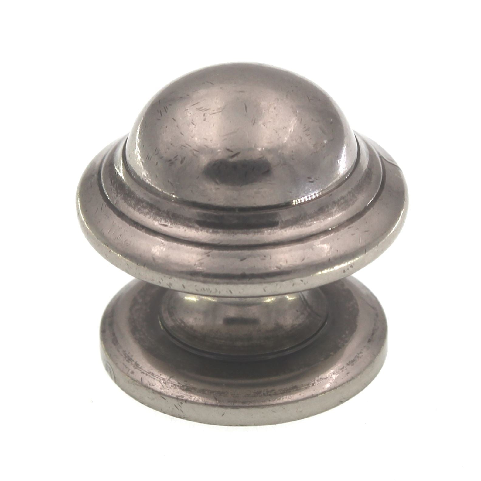 Top Knobs Britannia Empress 1 3/8" Button Round Cabinet Knob Pewter Antique M10