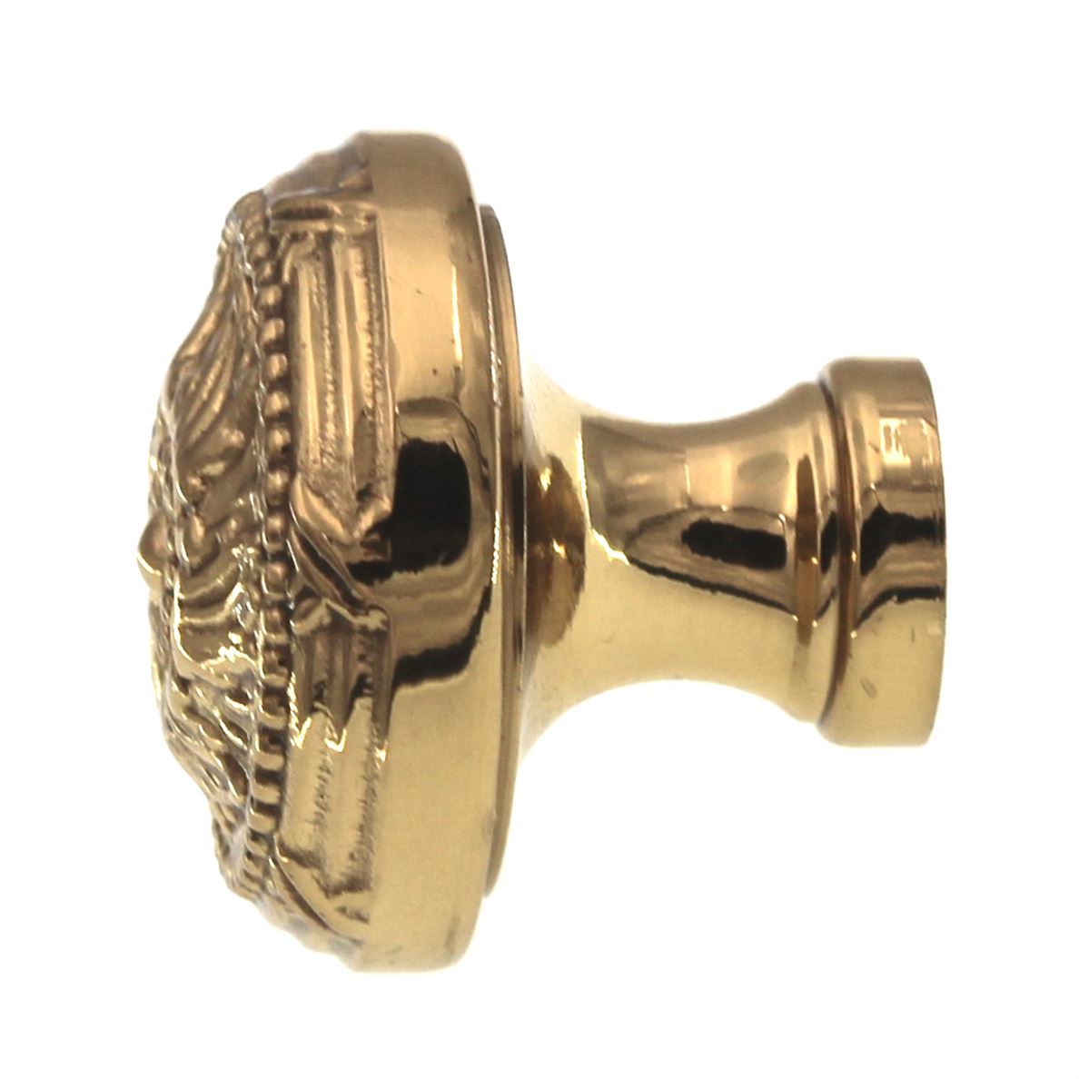 Belwith Keeler Ribbon & Reed 1 1/4" Round Knob Polished Brass Solid Brass M2