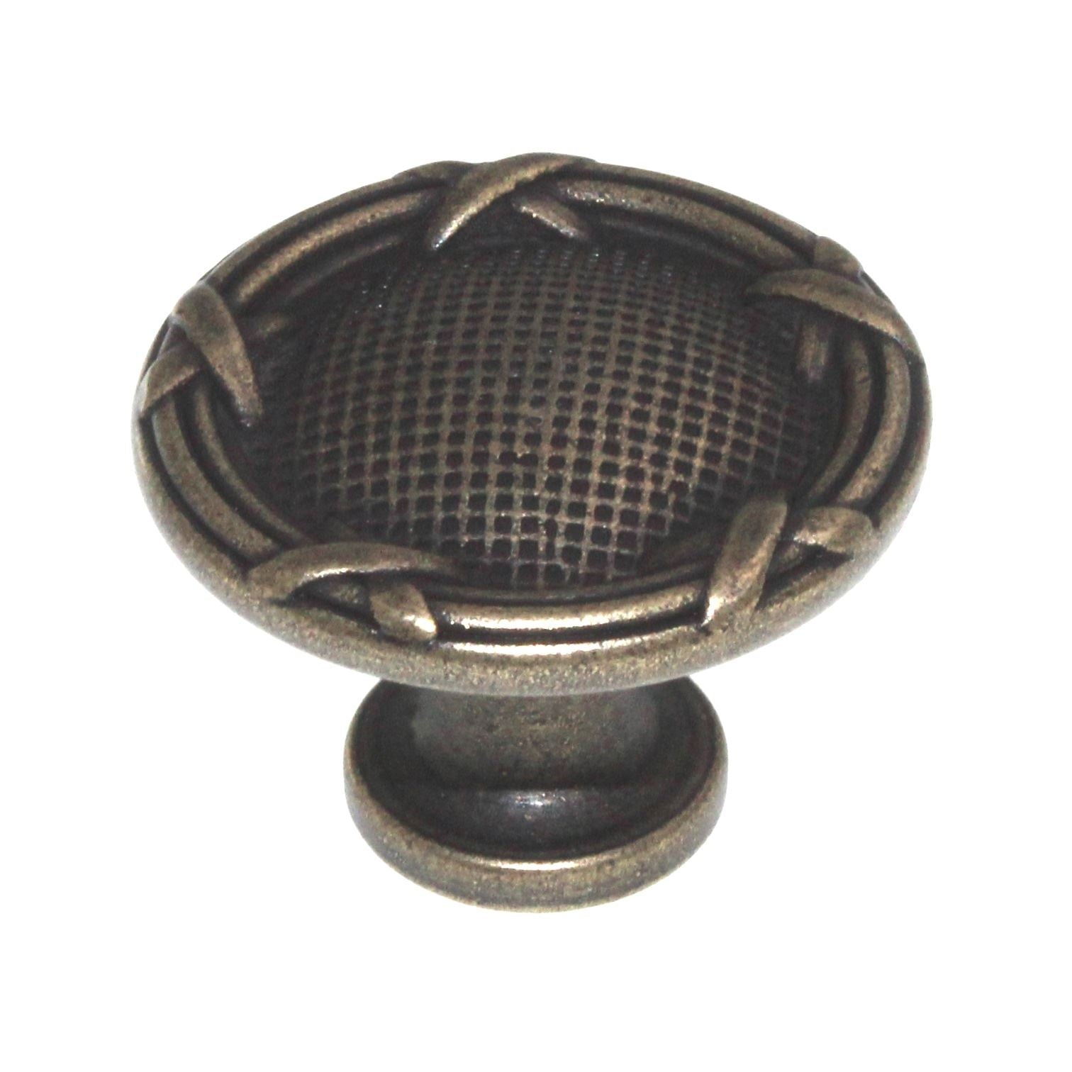 Top Knobs Edwardian Ribbon & Reed 1 1/4" Round Cabinet Knob German Bronze M942