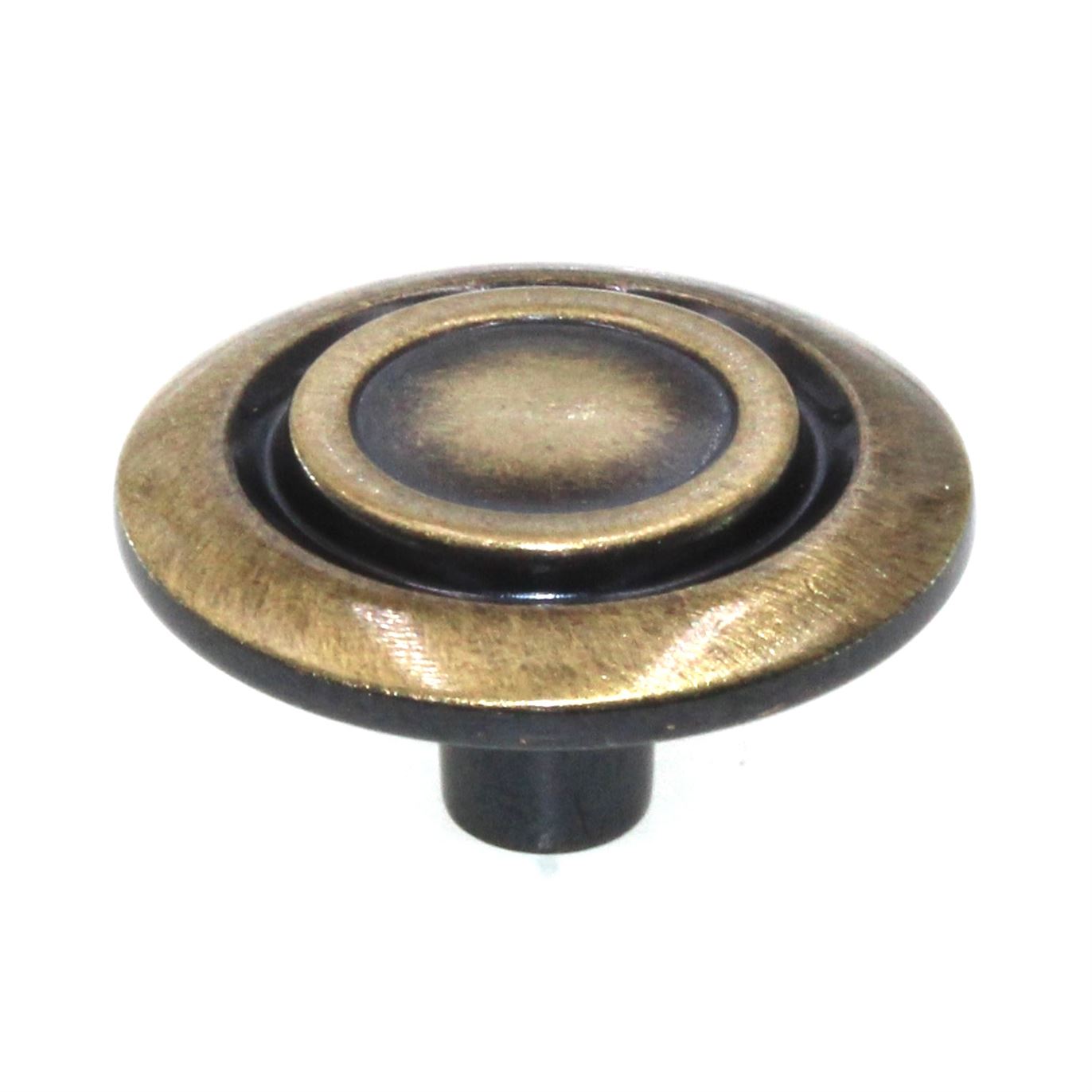 Hickory Hardware Cavalier Antique Brass Disc 1 3/8" Cabinet Knob P121-AB