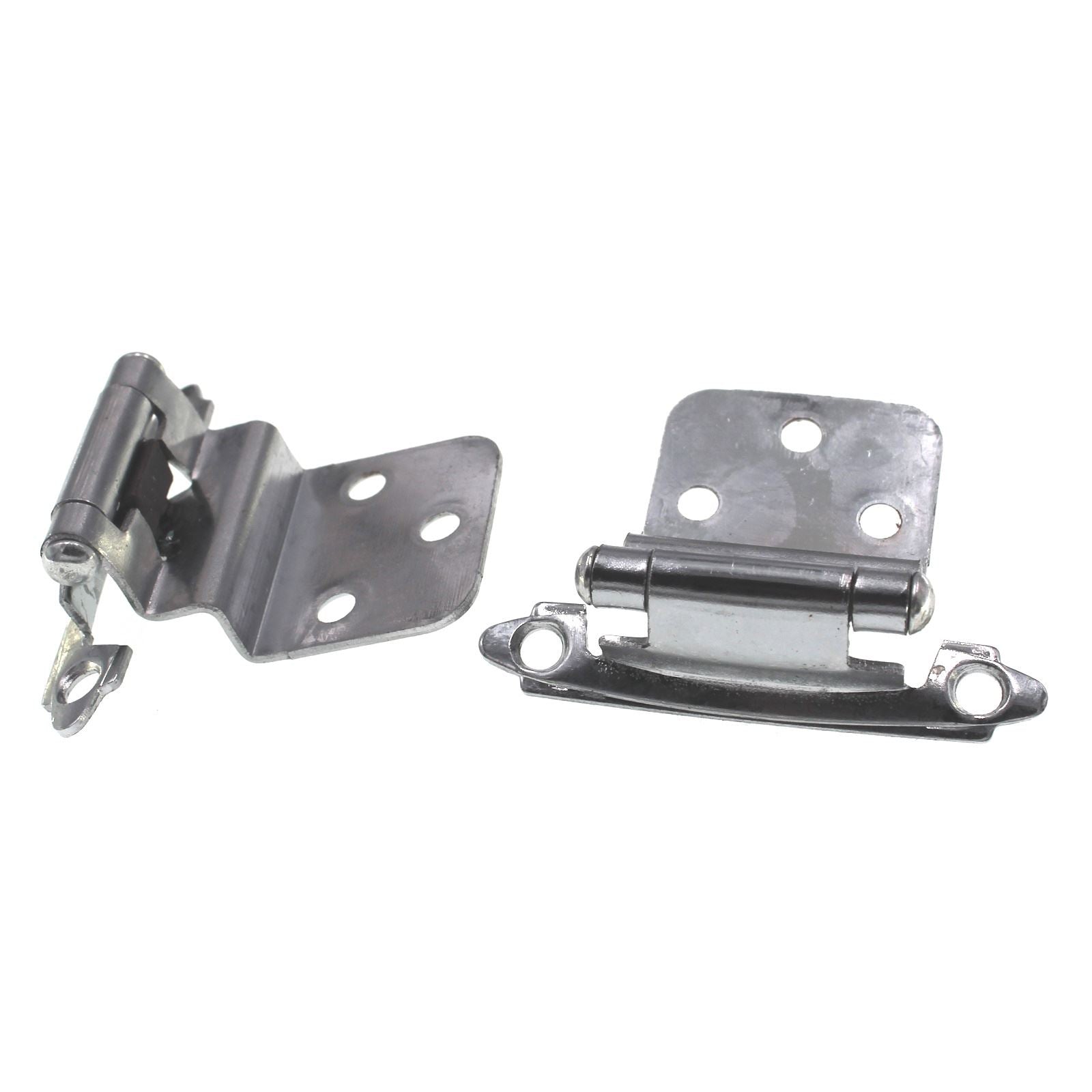 Pair of Hickory Hardware Chrome 3/8" Inset Self-Closing Cabinet Hinges P143-26