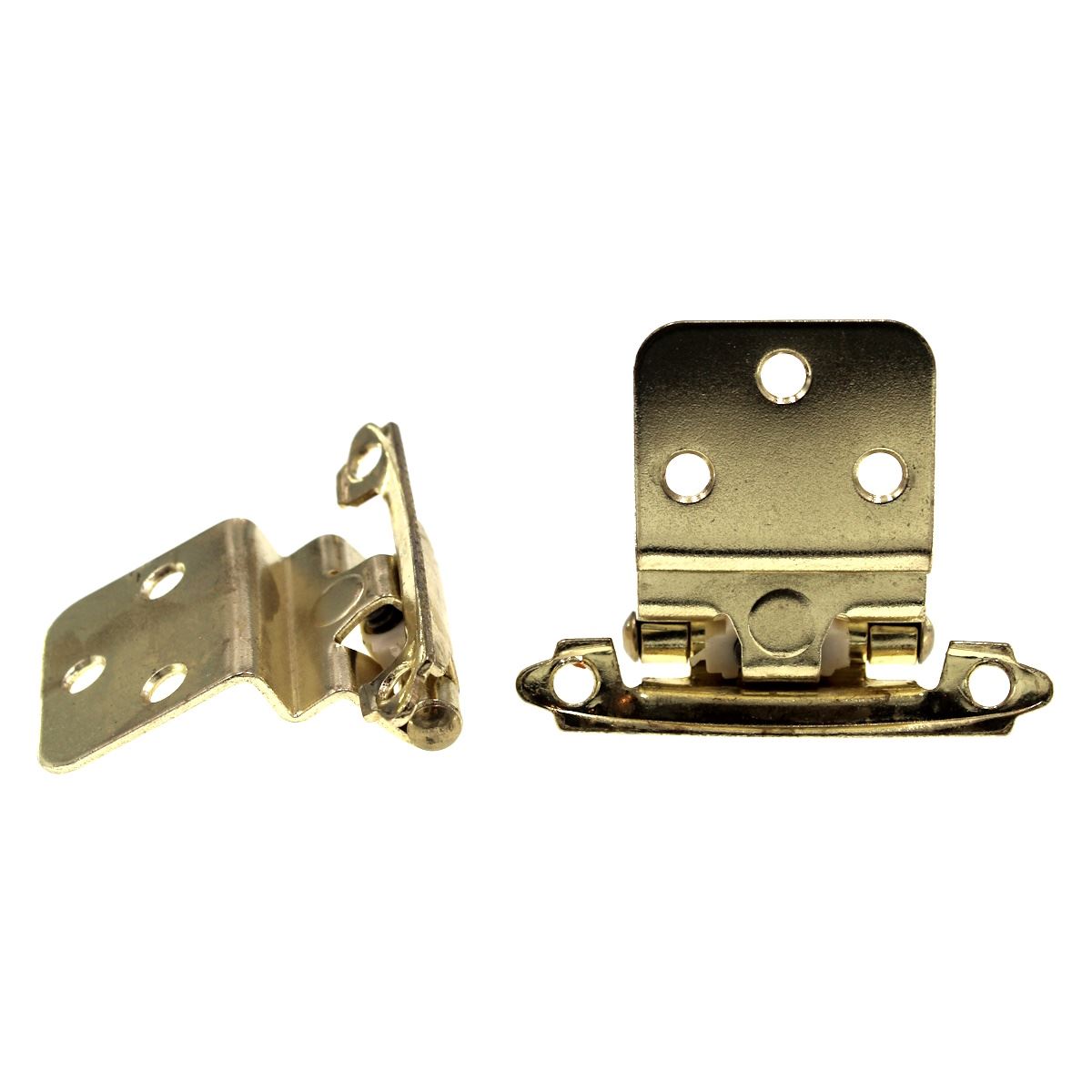 Pair of Hickory Polished Brass 3/8" Inset Self-Closing Cabinet Hinges P143-3