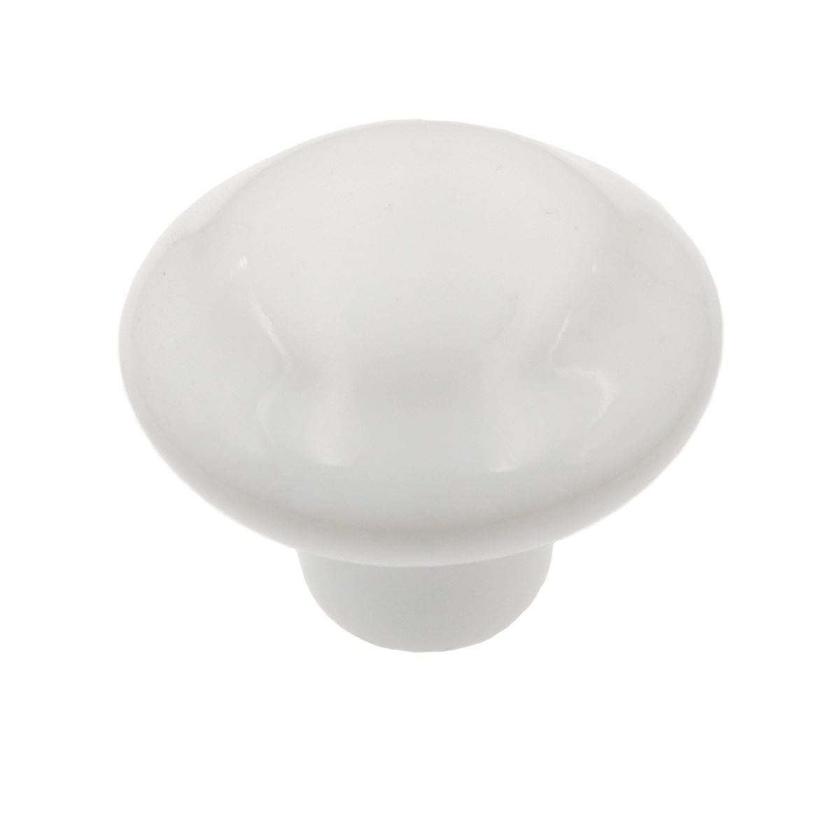 Belwith Conquest White 1 3/8" Round Cabinet Knob P14848-W