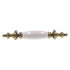 Hickory Hardware P64-W Polished Brass 3"cc Bar Pull Handle, White Ceramic Center