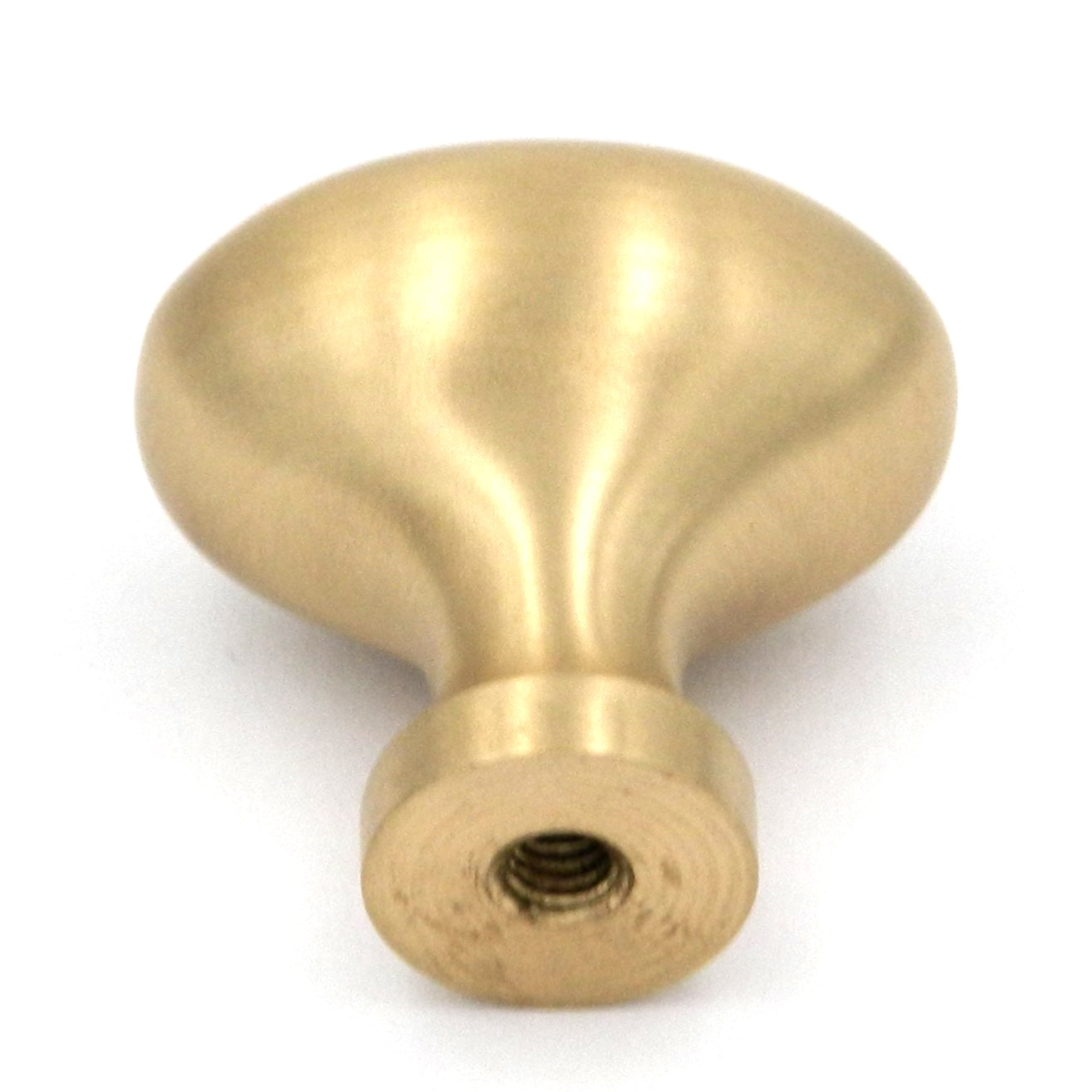 Keeler Power & Beauty 1 1/4" Satin Brass Traditional Oval Cabinet Knob P9175-04