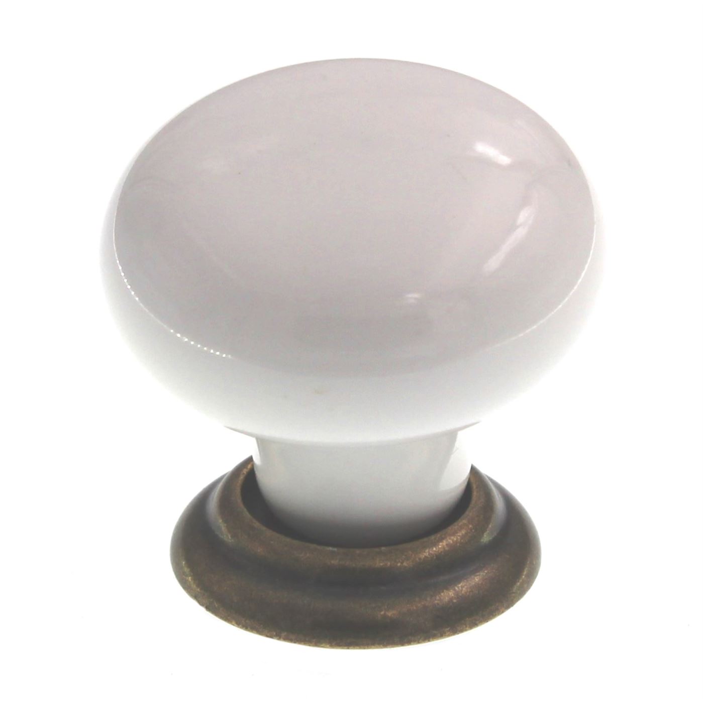 Top Knobs 1 3/8" Ceramic Chateau Mushroom Cabinet Knob White Bronze M108