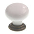 Top Knobs 1 3/8" Ceramic Chateau Mushroom Cabinet Knob White Bronze M108