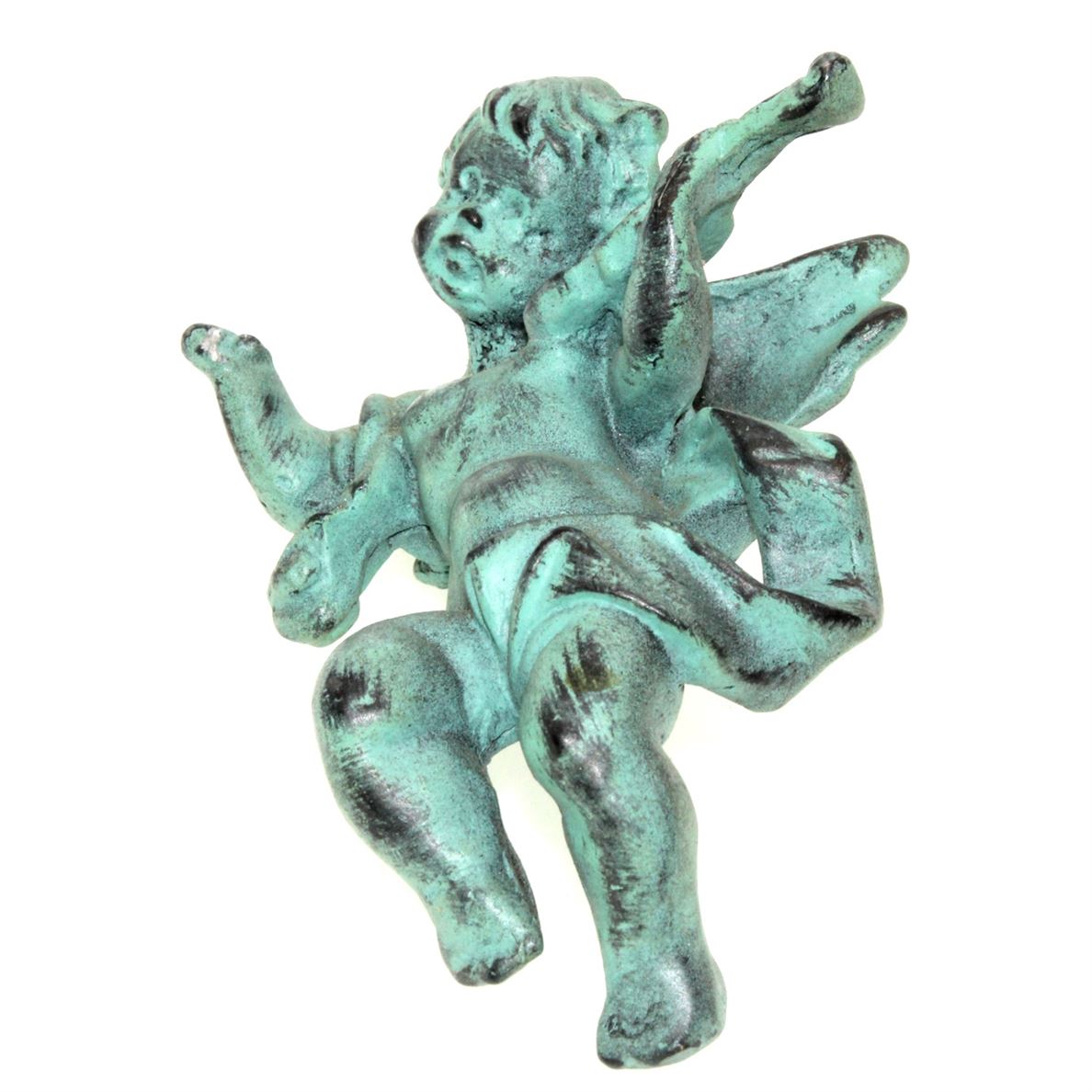 Anne at Home Art Nouveau Cherub Violin Large 4" Cabinet Knob Verdigris 056-10