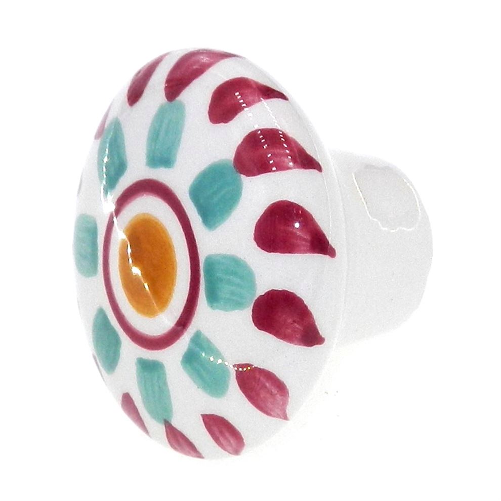 Laurey Hardware Sorrento White Hand-Painted 1 1/2" Round Cabinet Knob 08600