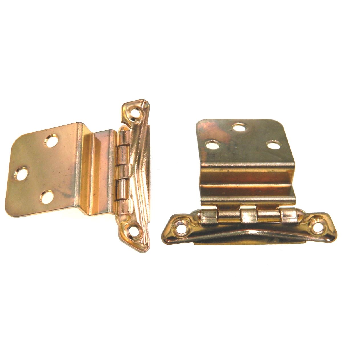 Pair Washington Vintage Polished Brass 3/8" Inset Cabinet Hinges 1020-3