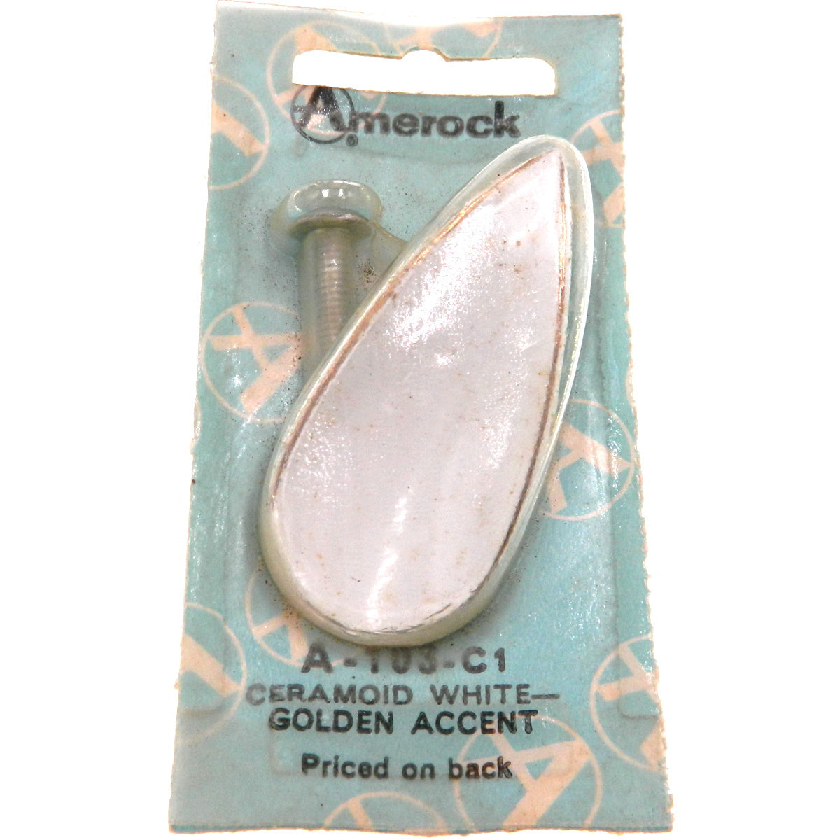 Vintage Amerock Heirloom White Gold 2" Drop Petal Cabinet Knob Pull BP103-C1