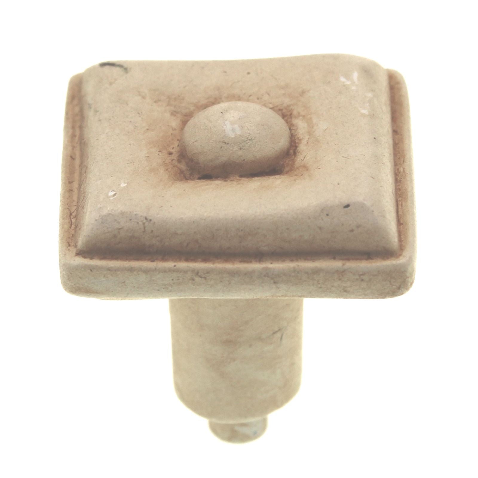 Anne at Home Artisan Square 1 1/8" Cabinet Knob Weathered White 1058-17