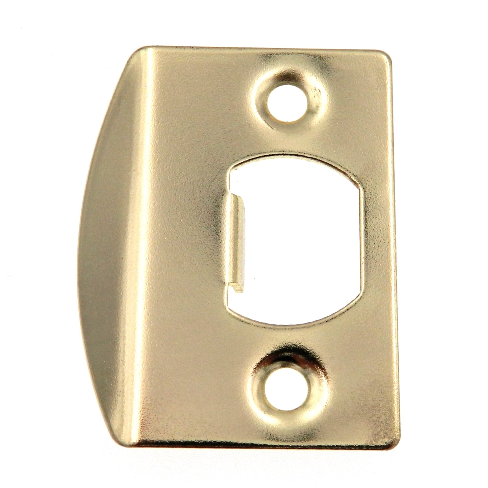 Polished Brass Square-edge  Corner Full Lip Door Strike Plate for residential or commercial use.