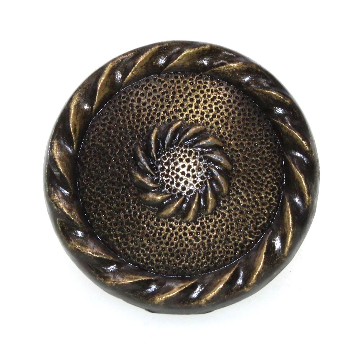 Antique Brass 1 1/2" Ornamental Round Cabinet Knob 1090-AB