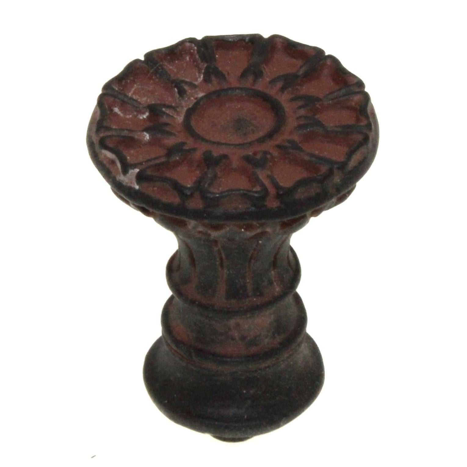 Anne at Home European Corinthia Small 1" Knob Black with Terra Cotta 1135-730