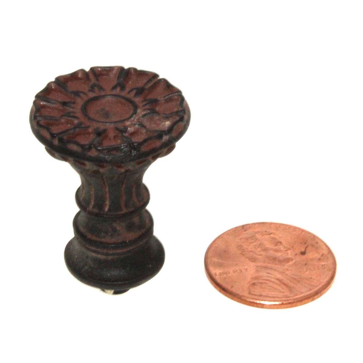 Anne at Home European Corinthia Small 1" Knob Black with Terra Cotta 1135-730