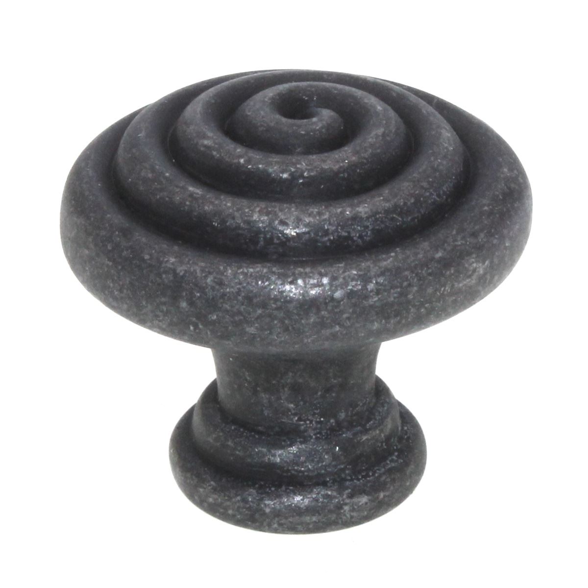 Schaub And Company Rustica 1 3/8" Swirl Brass Cabinet Knob Vibra Pewter 114R-VP