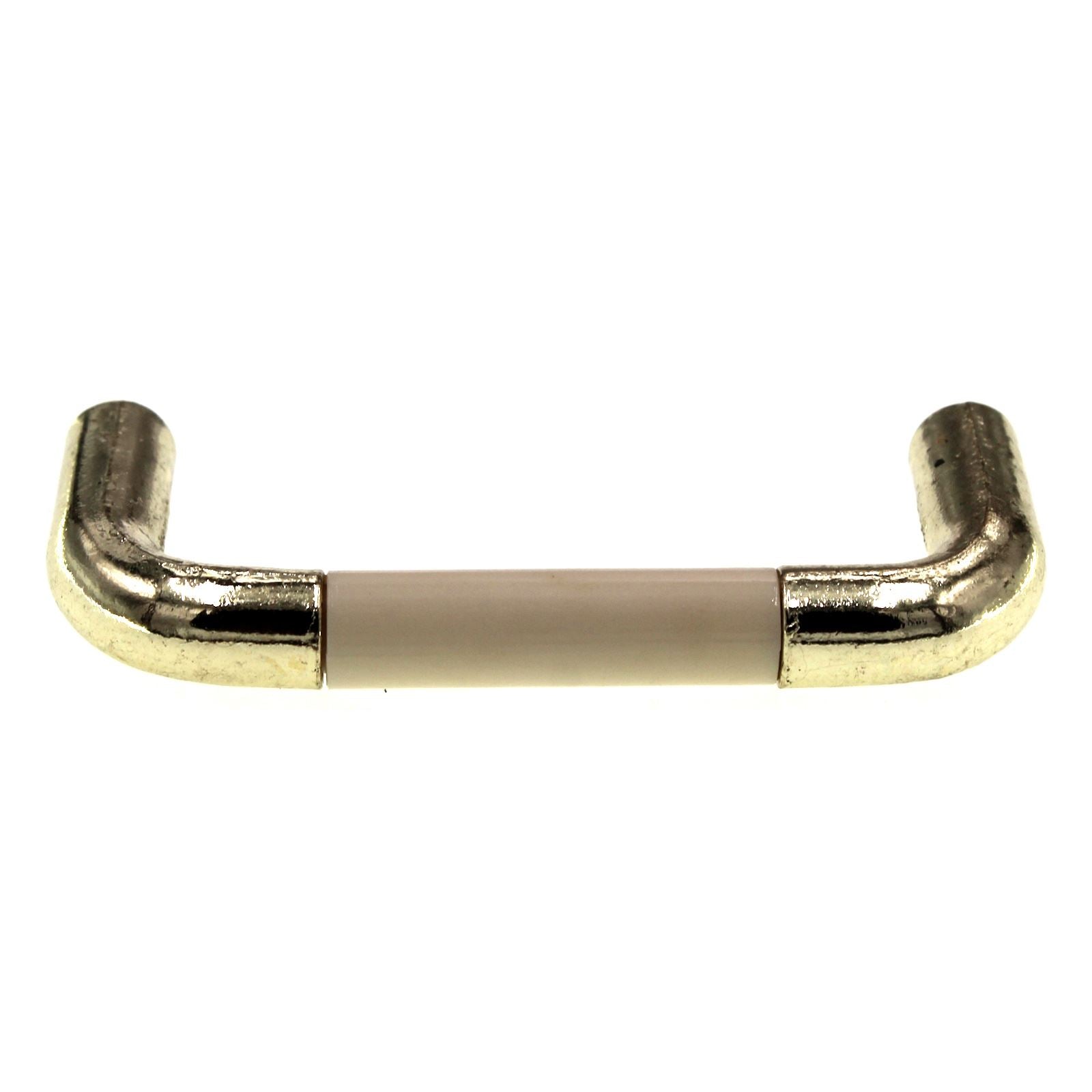 Polished Brass Cabinet Pull Almond Plastic Insert 3" Ctr 1191-PBALM