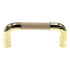 Polished Brass Cabinet Pull Almond Plastic Insert 3" Ctr 1191-PBALM