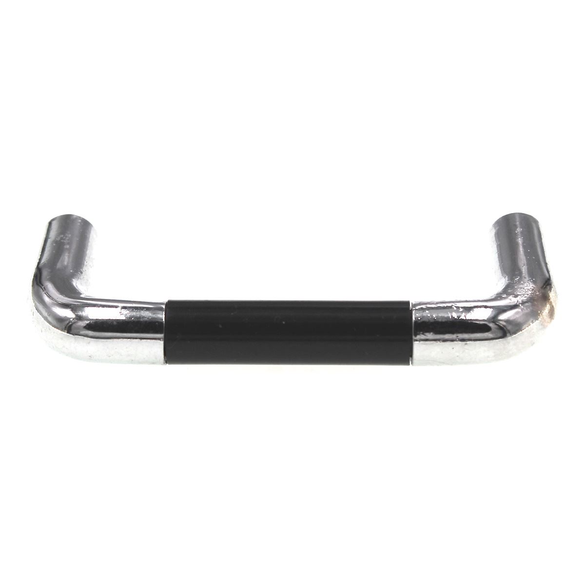 Polished Chrome Cabinet Pull White Black Clear Plastic Insert 3" Ctr 1191-PCHK