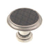 Laurey Churchill 1 1/8" Cabinet Knob Satin Nickel Buff Black Leather 12093