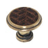 Laurey Churchill 1 1/8" Cabinet Knob Satin Brass Umber Brown Leather 12094