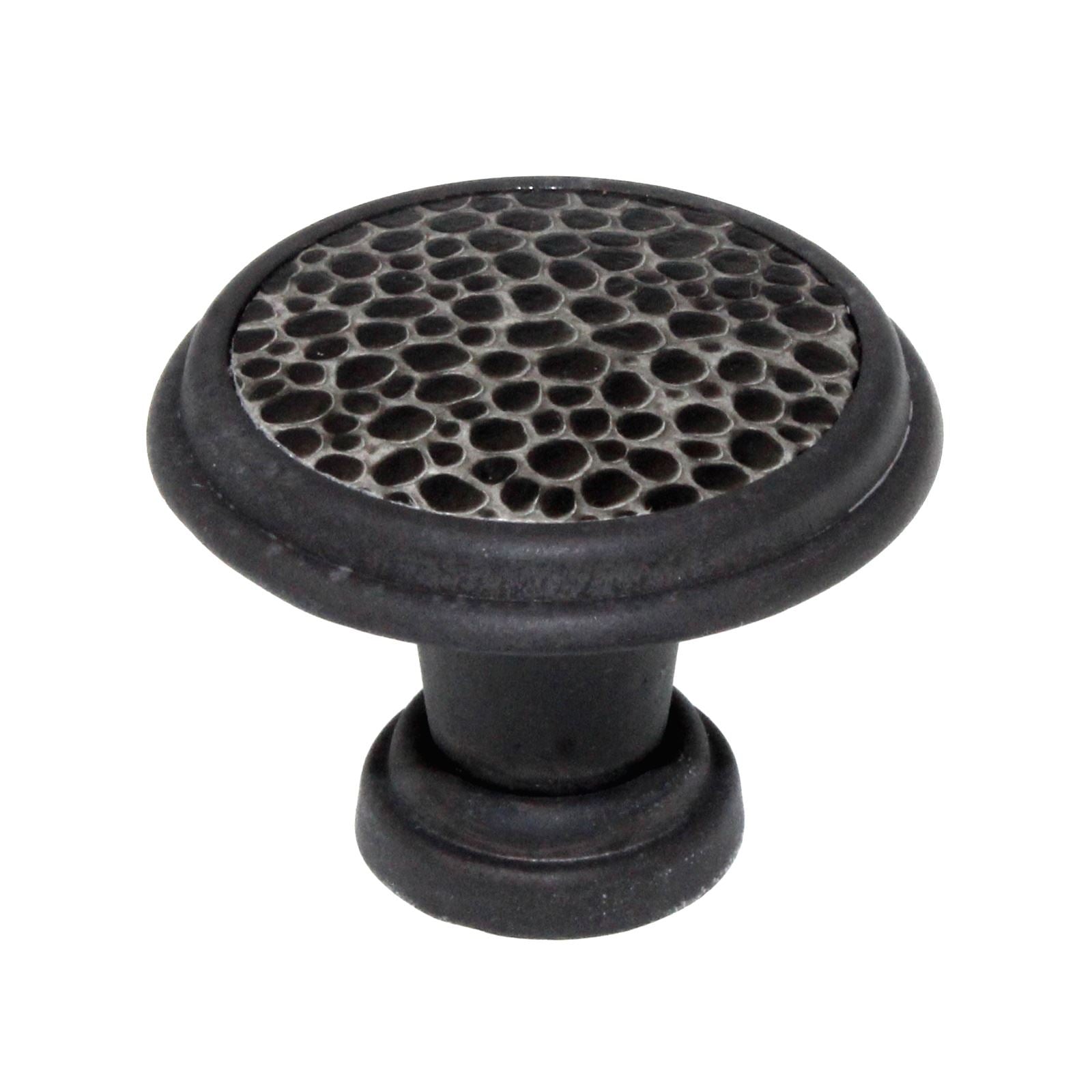 Laurey Churchill 1 1/8" Cabinet Knob Oil-Rubbed Bronze Black Leather 12097