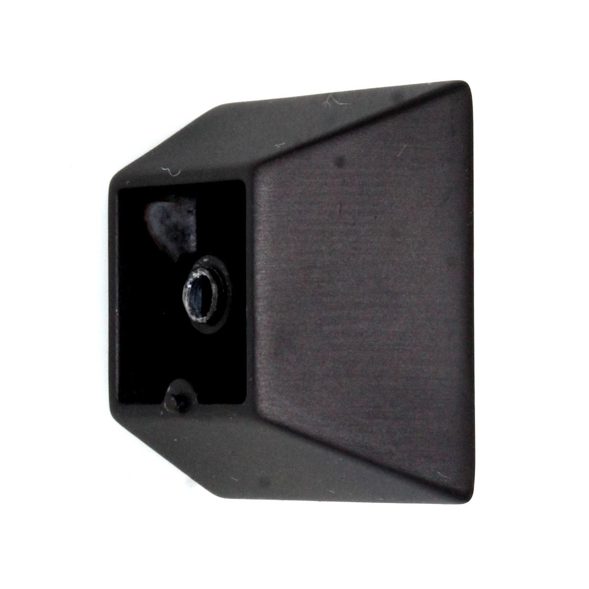 Laurey Churchill 1 5/8" Square Knob Oil-Rubbed Bronze Black Leather 12297