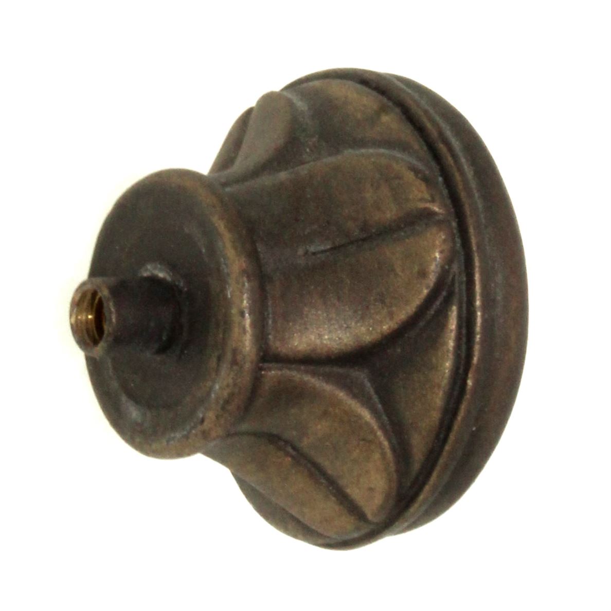 Anne at Home Nature Pompeii Large Plain 1 1/4" Leaf Knob Bronze Rubbed 1245-3