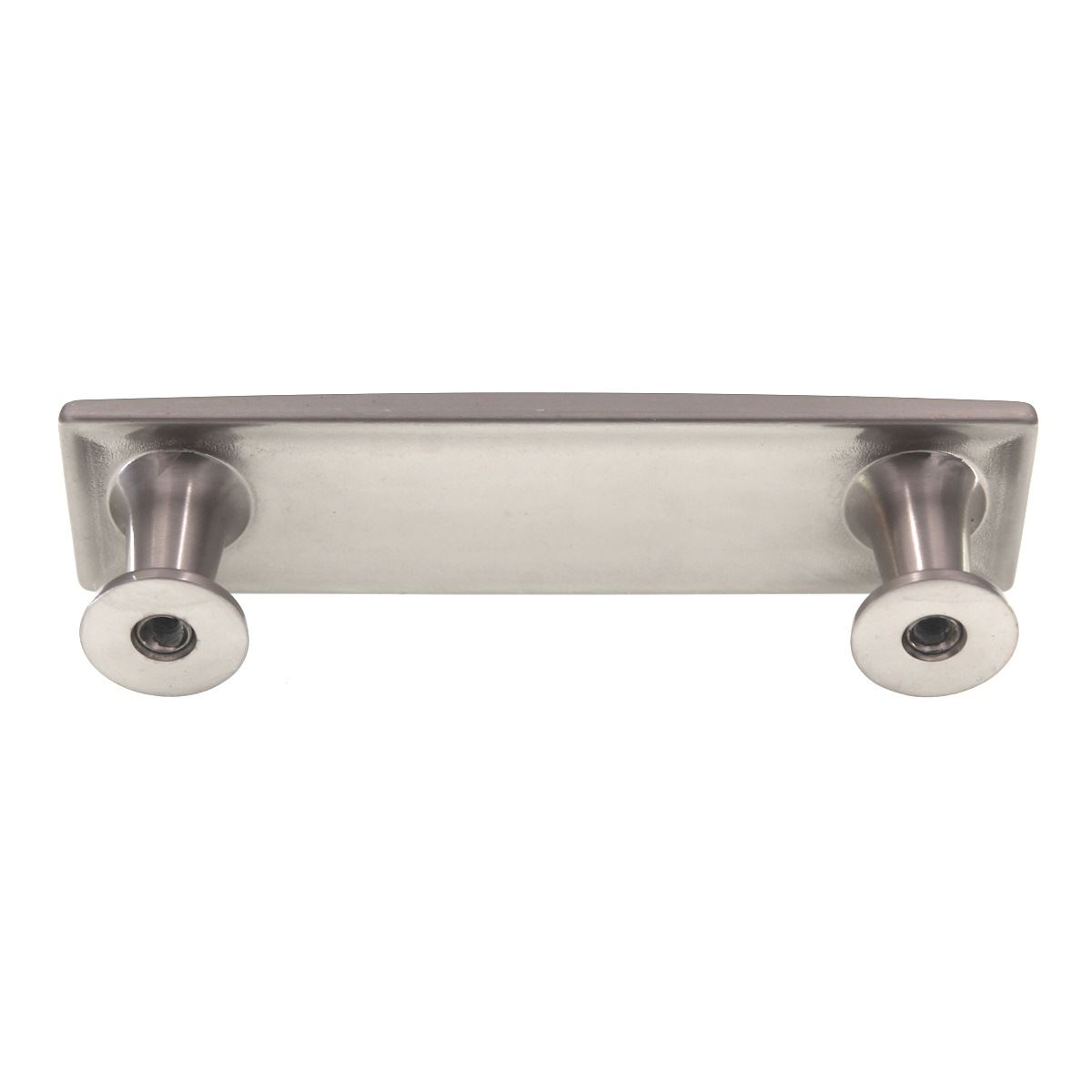 Laurey Churchill 3 3/4" (96mm) Ctr Cabinet Pull Satin Nickel Black Leather 12493